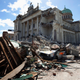 Rubble around the remains of the Christchurch cathedral, destroyed in the 2011 earthquakes.